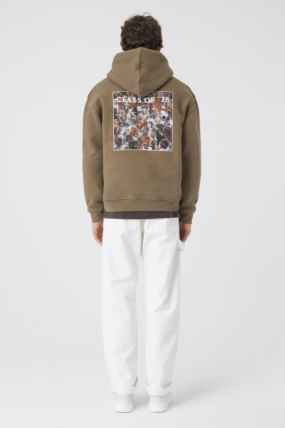 T-Shirts Dog Printed Hoodie - Urban Beige - Homme