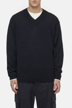 V Neck Jumper - Black - Homme