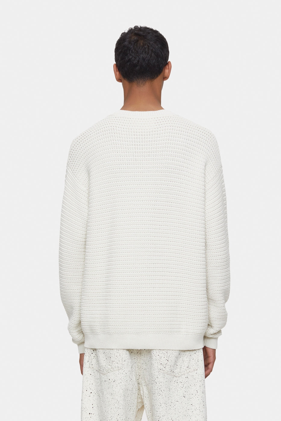 V-Neck Long Sleeve Polo - Vanilla Cream - Homme