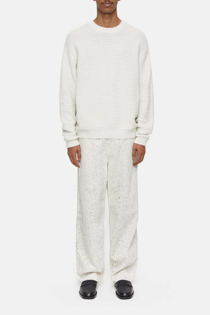 V-Neck Long Sleeve Polo - Vanilla Cream - Homme