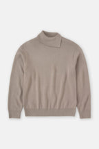 Scarf Collar Jumper - Natural Linen - Homme