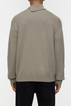 Scarf Collar Jumper - Natural Linen - Homme