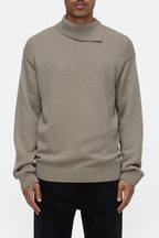 Scarf Collar Jumper - Natural Linen - Homme