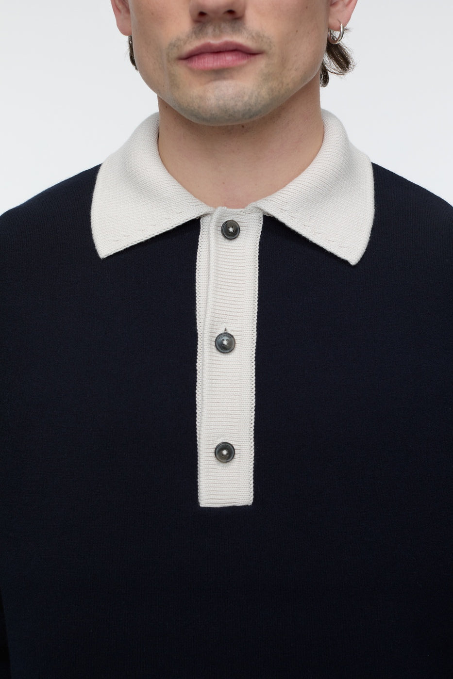 Knit Polo - Dark Night - Homme