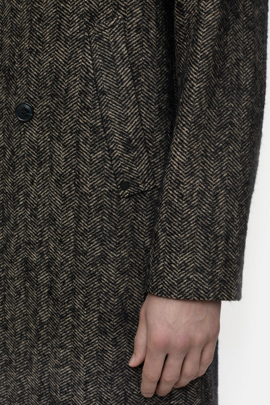 Manteau Croisé - Black - Homme