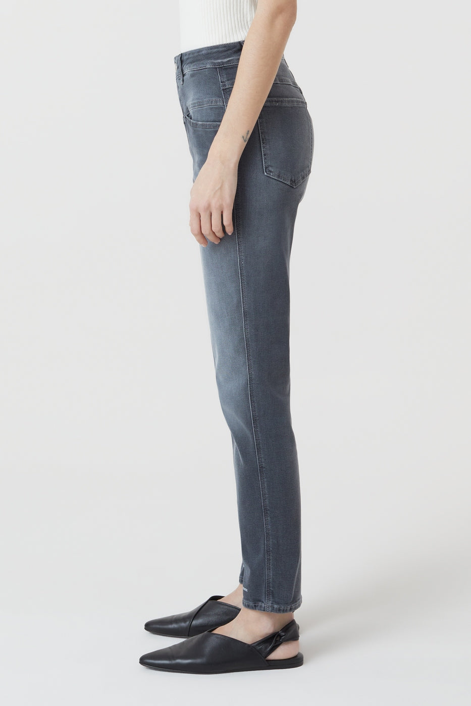 Jeans Pedal Pusher - Mid Grey - Femme