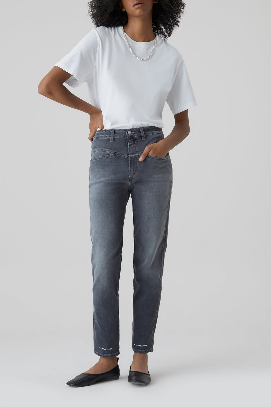 Jeans Pedal Pusher - Mid Grey - Femme