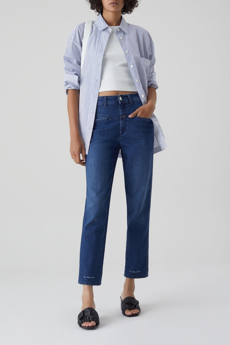Jeans Pedal Pusher - Dark Blue - Femme