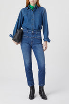 Jeans Pedal Pusher - Dark Blue - Femme