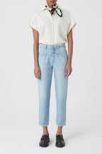 Jeans Pedal Pusher - Light Blue - Femme