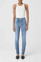 Jeans Skinny Pusher Long - Mid Blue - Femme