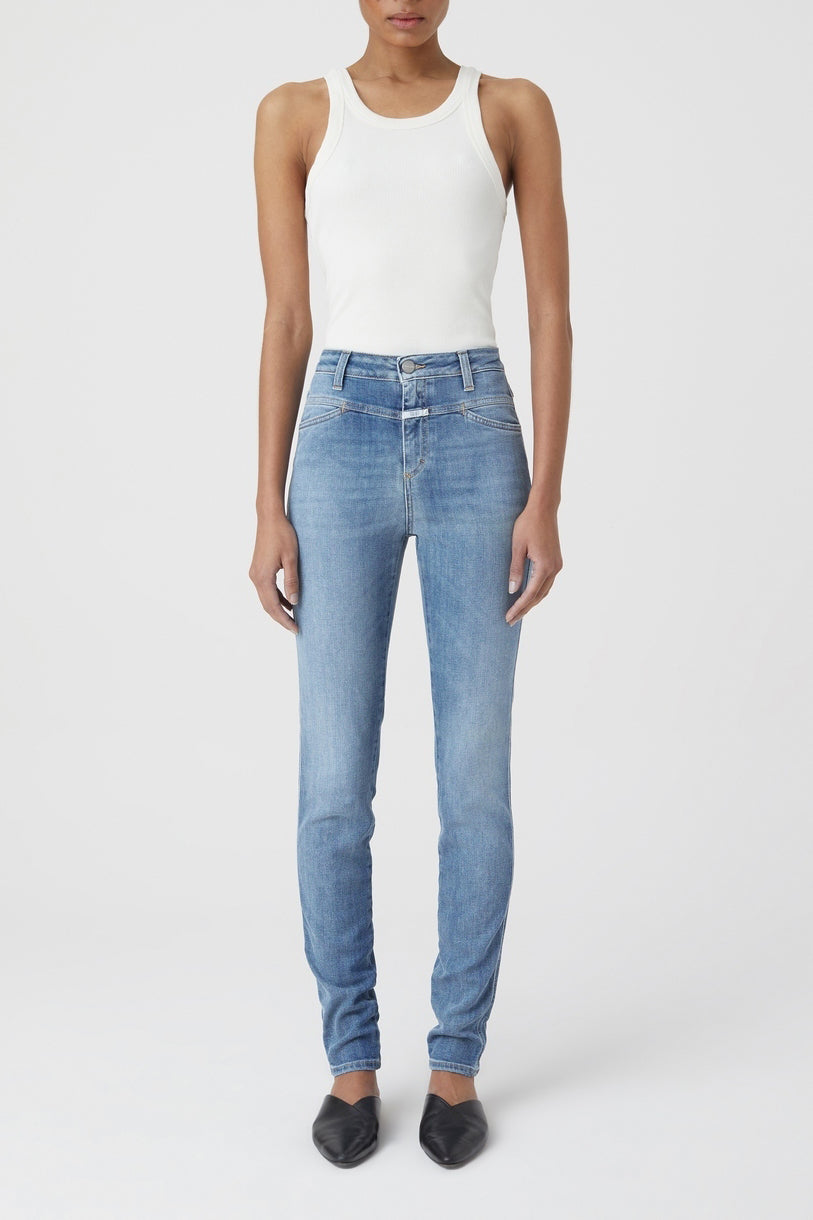 Jeans Skinny Pusher Long - Mid Blue - Femme