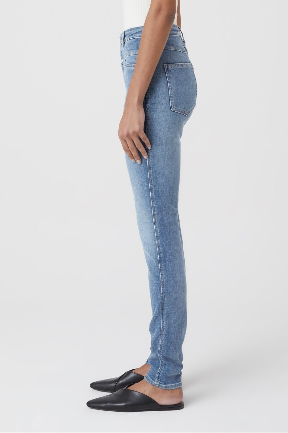 Jeans Skinny Pusher Long - Mid Blue - Femme