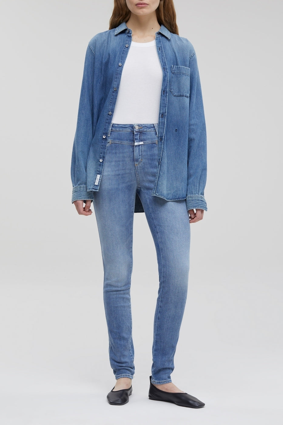 Jeans Skinny Pusher Long - Mid Blue - Femme