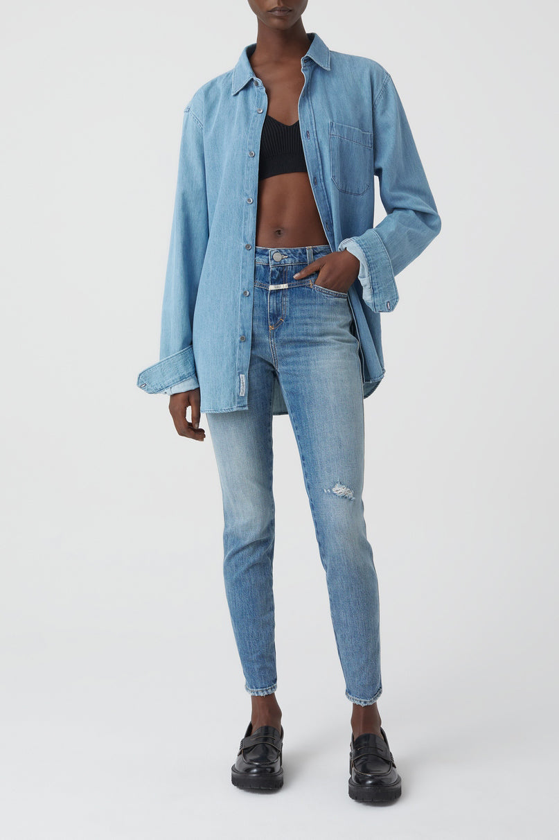 Jeans Skinny Pusher - Mid Blue - Femme