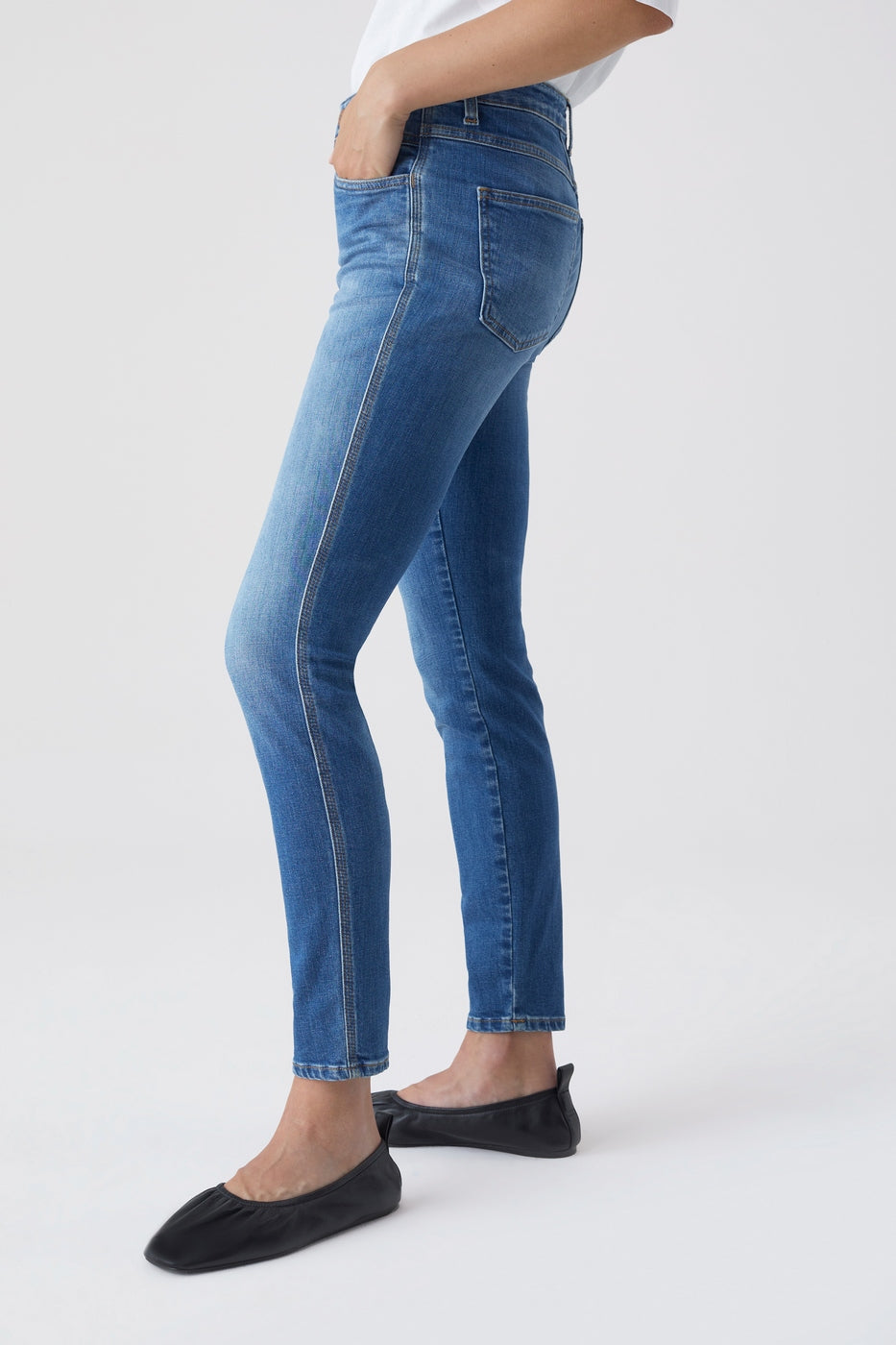 Jeans Skinny Pusher - Mid Blue - Femme