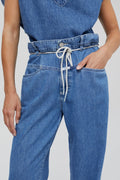 Closed - Jean Relaxed Taille Haute En Coton Biologique - Bleu Clair - Femme