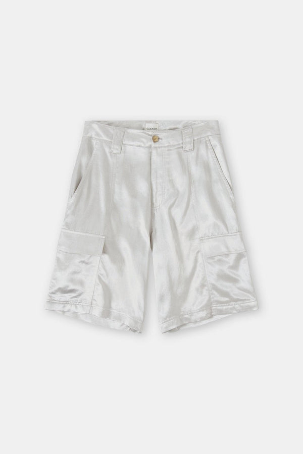 Short Silk Cargo - Limestone - Femme