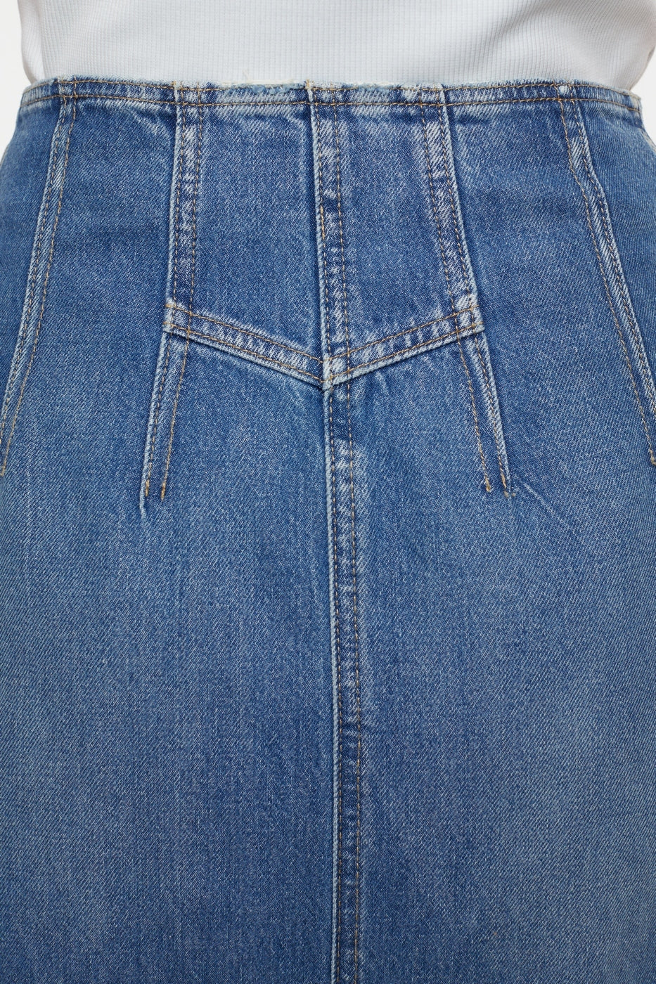 Jupe Denim With Zip - Mid Blue - Femme