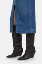 Jupe Denim With Zip - Mid Blue - Femme