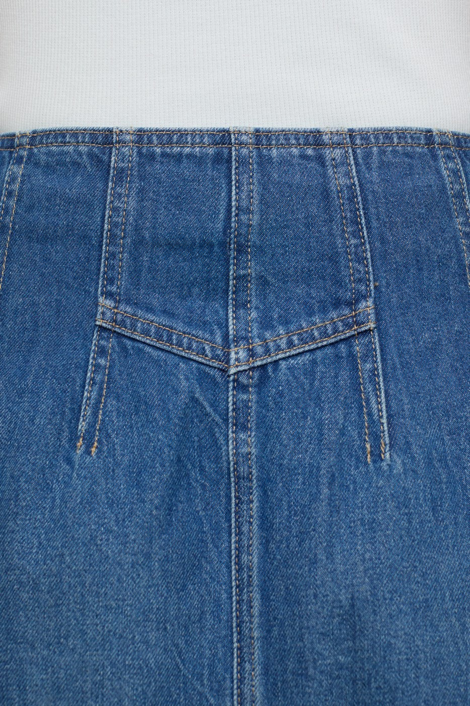 Jupe Denim With Zip - Mid Blue - Femme