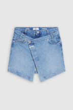 Jupe Short Wrap - Mid Blue - Femme