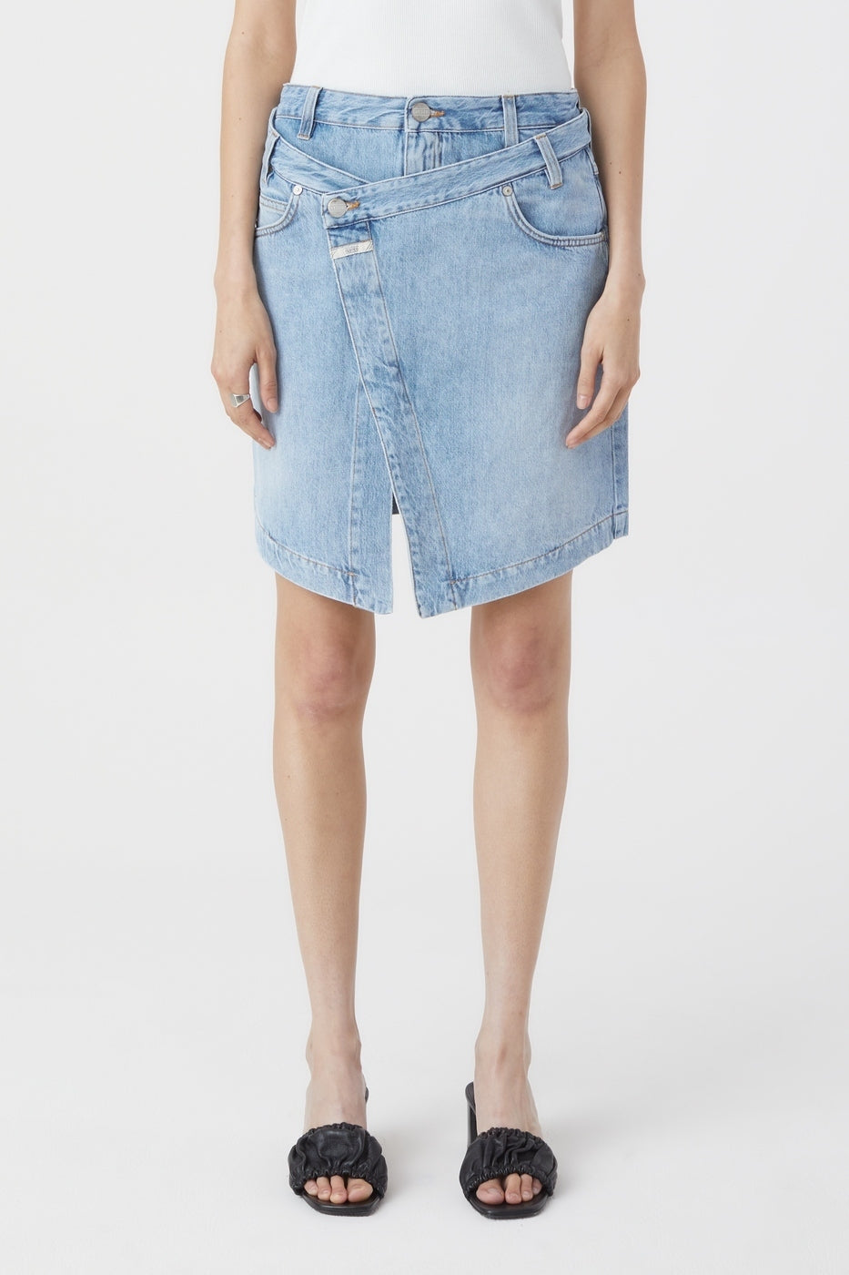 Jupe Short Wrap - Mid Blue - Femme