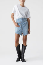 Jupe Short Wrap - Mid Blue - Femme