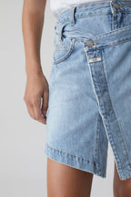 Jupe Short Wrap - Mid Blue - Femme