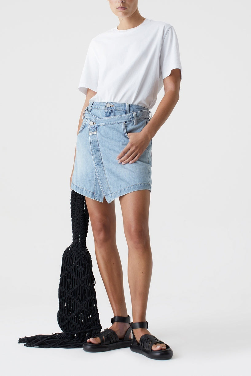 Jupe Short Wrap - Mid Blue - Femme