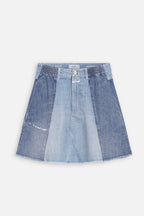 Closed - Jupe Patineuse En Jean En Coton Biologique Taille Haute - Bleu - Femme