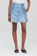 Closed - Jupe Patineuse En Jean En Coton Biologique Taille Haute - Bleu - Femme