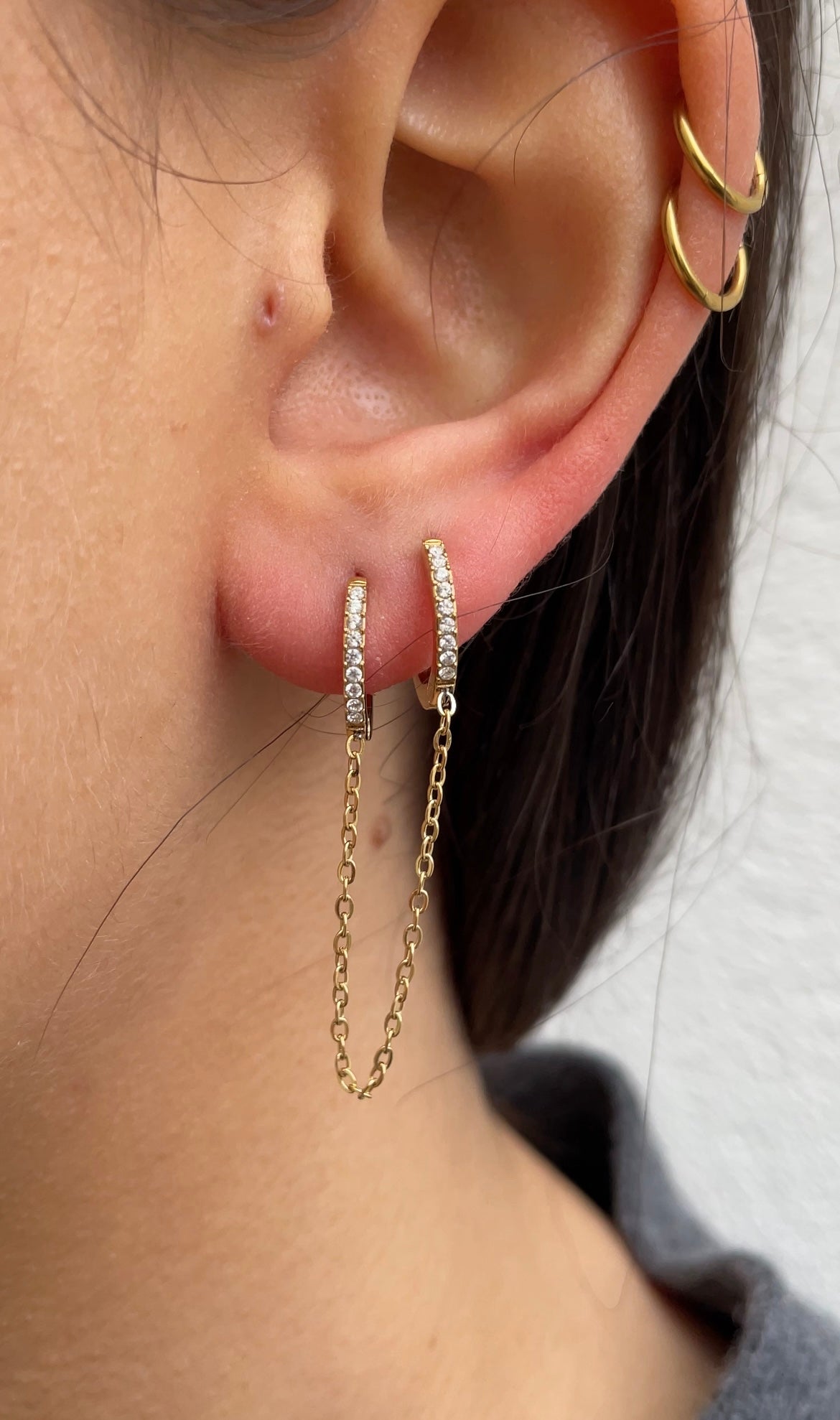 Boucles D'Oreilles Mono Strass Earring