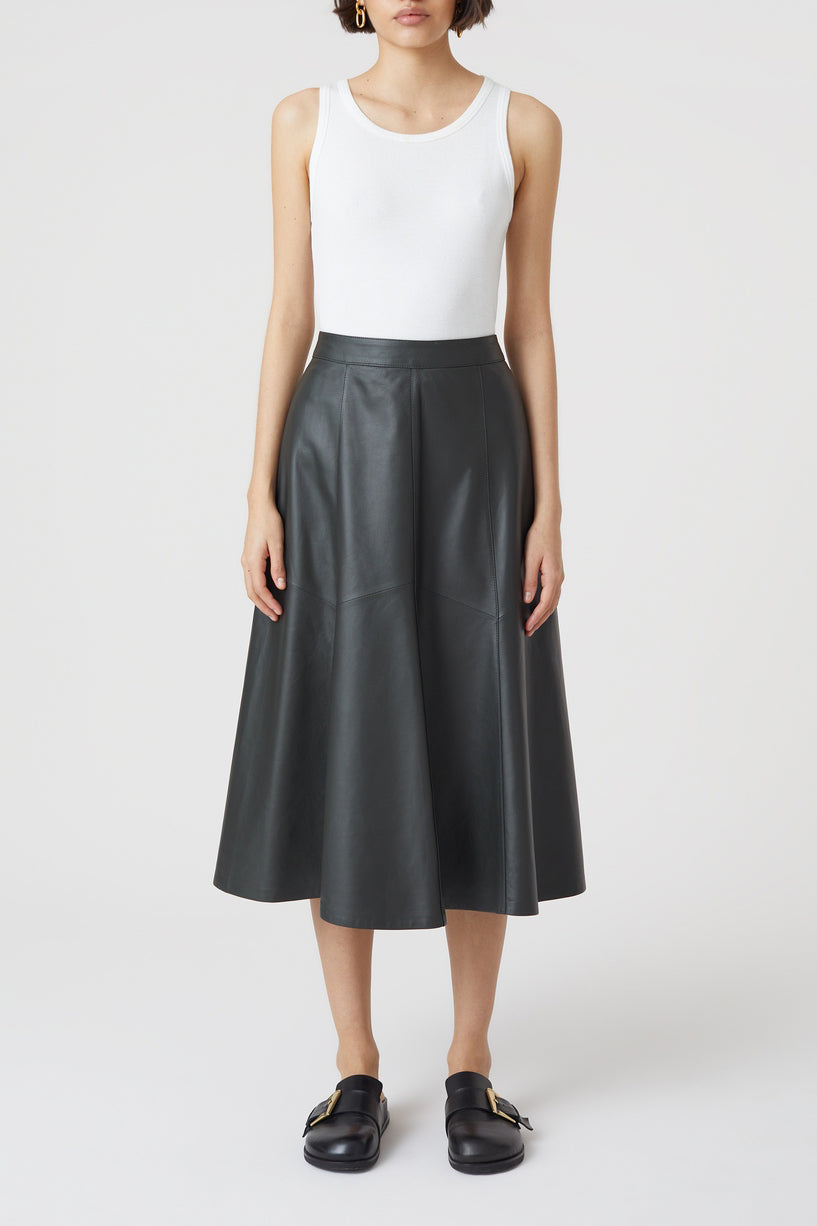 Jupe Leather - Army Green - Femme