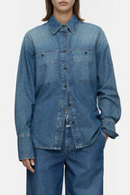 Chemise Utilitaire Ajustée - Mid Blue - Femme