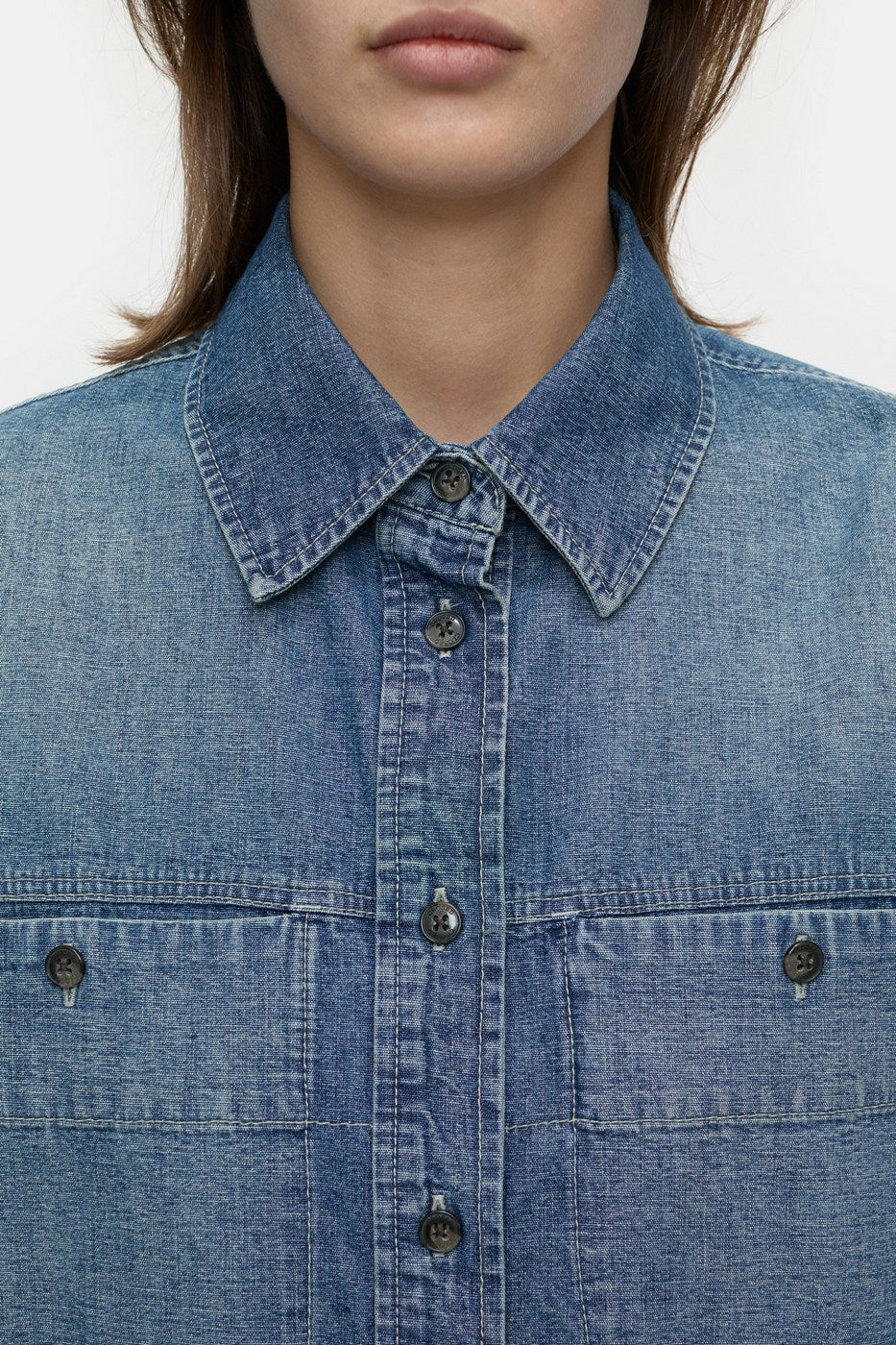 Chemise Utilitaire Ajustée - Mid Blue - Femme