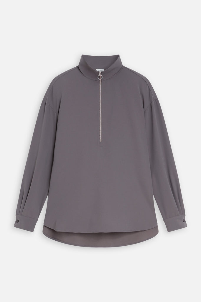 Closed - Chemise Half Zip - Dark Nickel - Femme