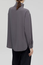 Closed - Chemise Half Zip - Dark Nickel - Femme