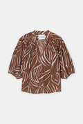 Chemise À Manche Buffées Courtes - Arabica Espresso - Femme