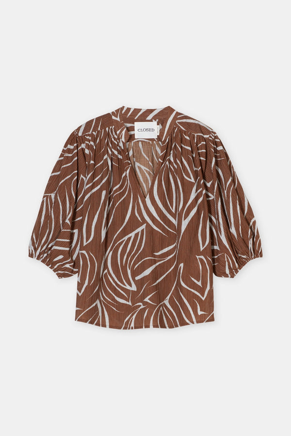 Chemise À Manche Buffées Courtes - Arabica Espresso - Femme