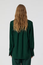Chemise Courte À Col En V - Fern Green - Femme