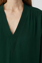 Chemise Courte À Col En V - Fern Green - Femme
