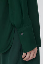 Chemise Courte À Col En V - Fern Green - Femme