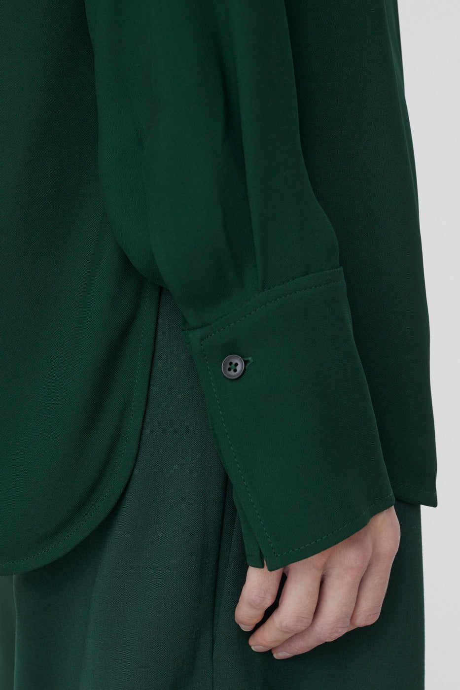Chemise Courte À Col En V - Fern Green - Femme