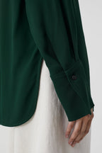 Chemise Courte À Col En V - Fern Green - Femme