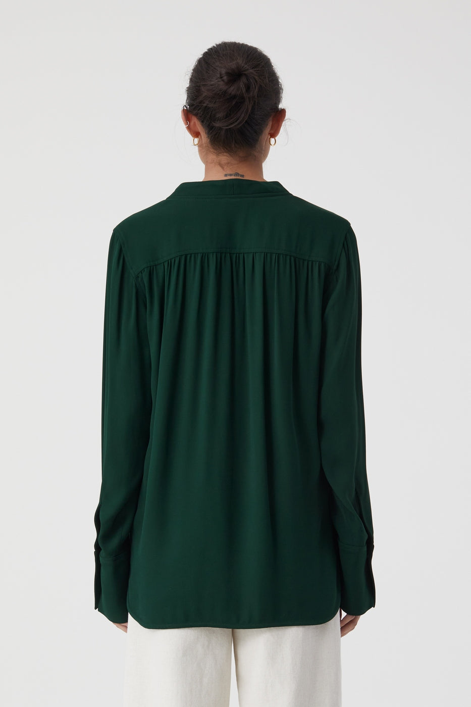 Chemise Courte À Col En V - Fern Green - Femme