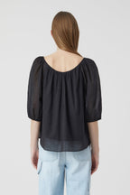 Chemise À Manche Bottées - Black - Femme