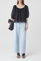 Chemise À Manche Bottées - Black - Femme