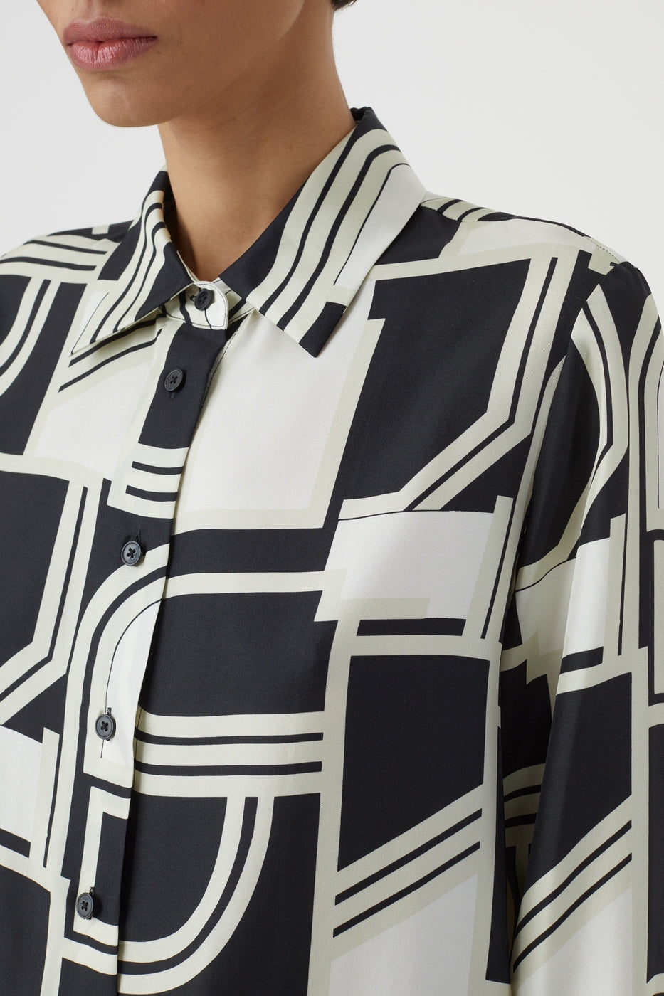 Chemise À Coupe Droite - Black - Femme