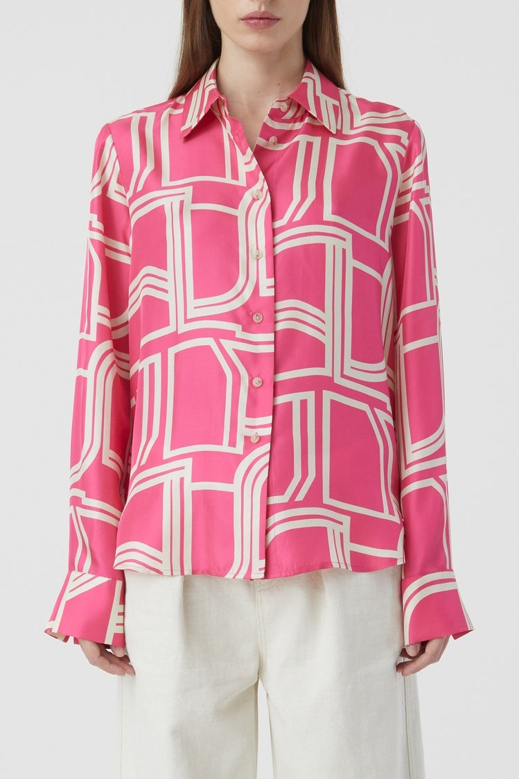 Chemise À Coupe Droite - Fiery Pink - Femme